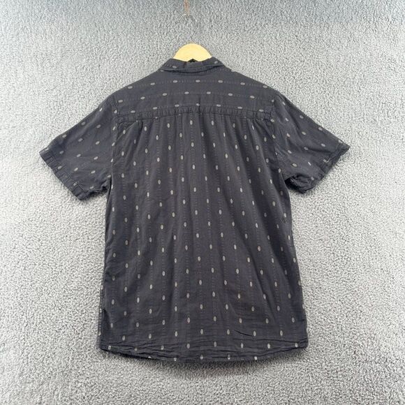 Volcom Modern Fit Button Shirt Mens Size L Gray Short Sleeves Pocket Geometric - Picture 3 of 14